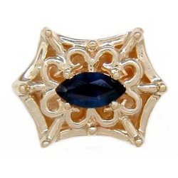 Y386 14K MARQUISE SAPPHIREIRE SLIDE 